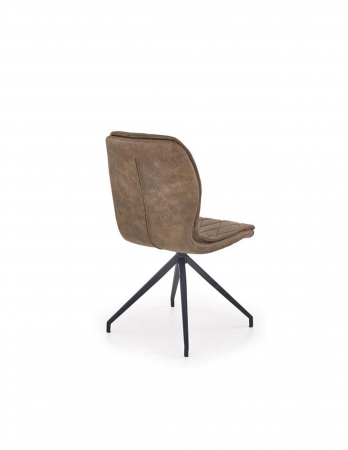 Scaun living HM K237 bej cu picioare metalice negre si tapiterie din piele ecologica [3]