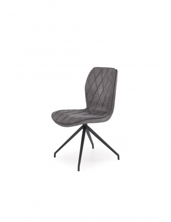 Scaune living - Scaun living HM K237 gri cu picioare metalice negre si tapiterie piele ecologica