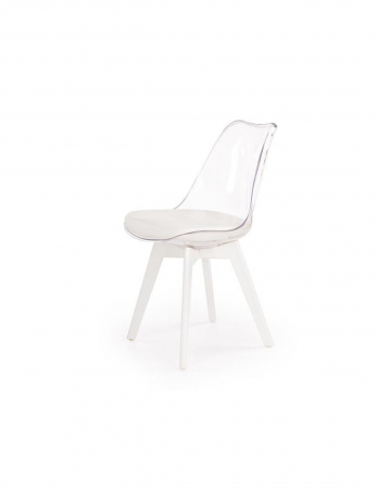 Scaune living - Scaun living HM K245 transparent cu șezut piele ecologică