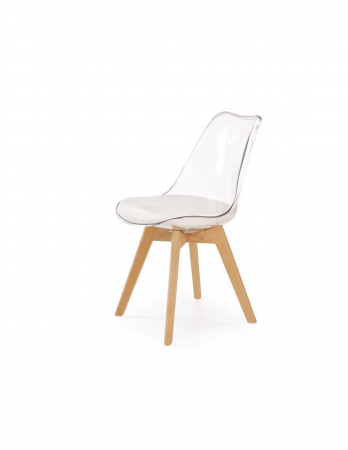 Scaune living - Scaun living HM K246 cu spatar transparent si picioare din lemn
