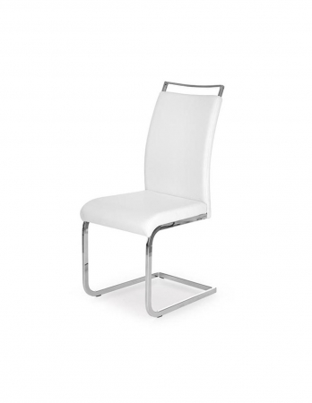 Scaune living - Scaun living alb HM K250 cu picioare cromate