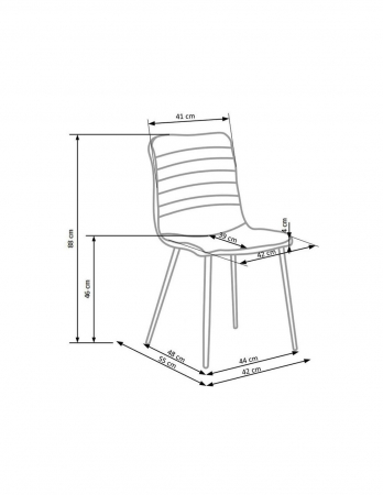Scaun living HM K251 gri cu picioare metalice negre [3]