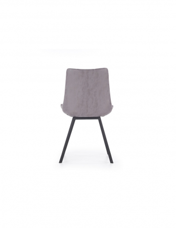 Scaun de living HM K279 gri cu picioare din otel cromat [2]