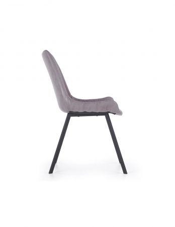 Scaun de living HM K279 gri cu picioare din otel cromat [1]
