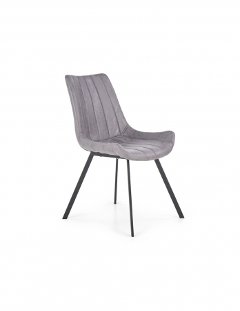 Scaune living - Scaun de living HM K279 gri cu picioare din otel cromat