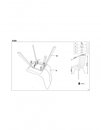 Scaun living HM K280 maro, piele ecologica, picioare metal [4]