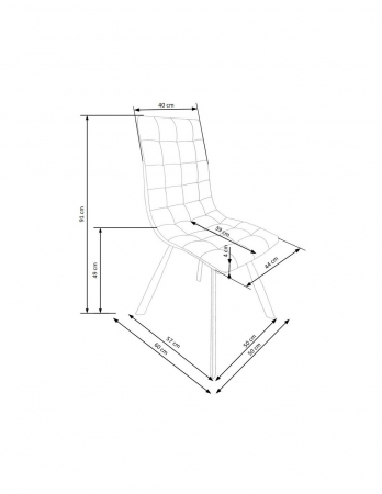 Scaun living HM K280 maro, piele ecologica, picioare metal [5]