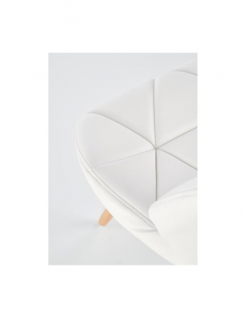 Scaun living alb piele ecologica picioare lemn K281 [4]