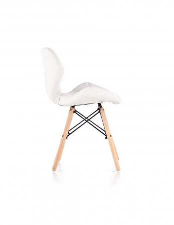 Scaun living alb piele ecologica picioare lemn K281 [2]