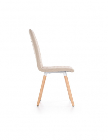 Scaun de living HM K282 bej cu picioare din lemn [1]