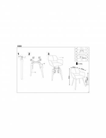 Scaun living HM K283 gri cu picioare din lemn [5]