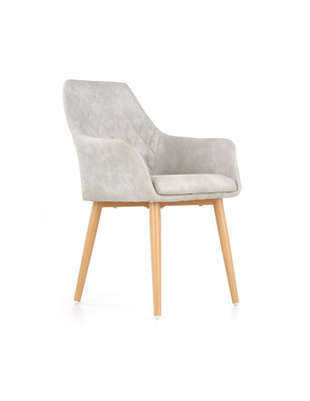 Scaune living - Scaun living gri HM K287 cu picioare din lemn