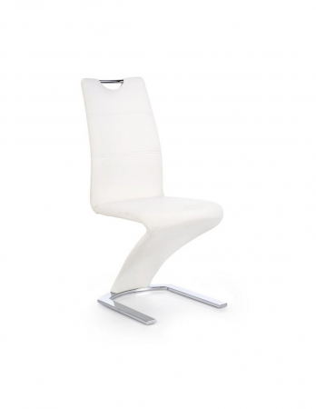 Scaune living - Scaun living HM K291 alb, piele ecologica, structura cromata