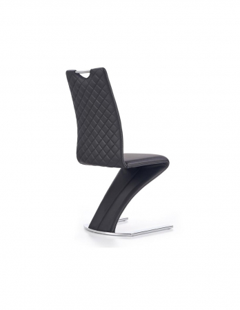 Scaun living HM K291 negru piele ecologica otel cromat modern [2]