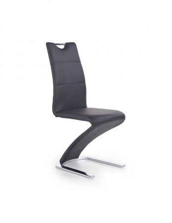 Scaune living - Scaun living HM K291 negru piele ecologica otel cromat modern