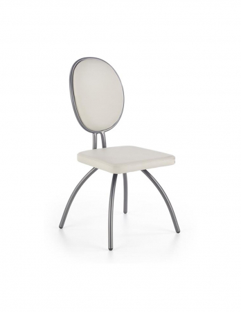 Scaune living - Scaun living HM K297, structura metalica, sezut si spatar piele ecologica crem