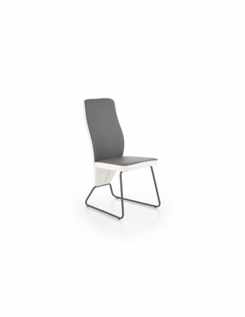 Scaune living - Scaun living HM K300 alb-gri cu spătar ergonomic