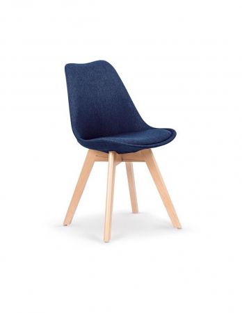 Scaune living - Scaun living modern albastru cu picioare din lemn