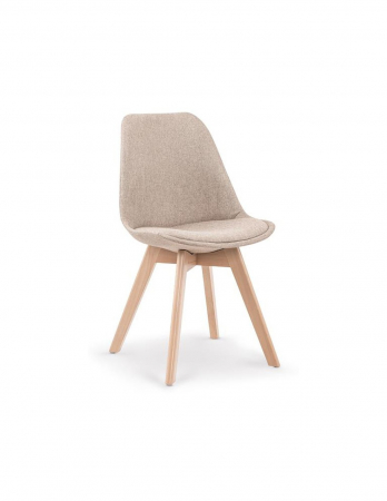 Scaune living - Scaun de living HM K303 bej, cu sezut tapițat si picioare din lemn