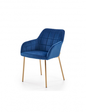 Scaune living - Scaun living HM K306 albastru cu baza metalica aurie