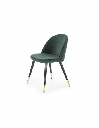 Scaune living - Scaun living K315 verde cu picioare metalice negre si accente aurii