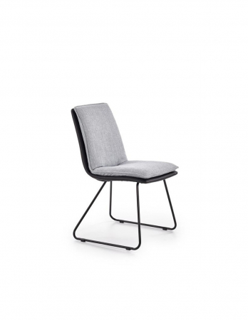 Scaune living - Scaun living HM K326 cu cadru metalic negru si tapiterie gri