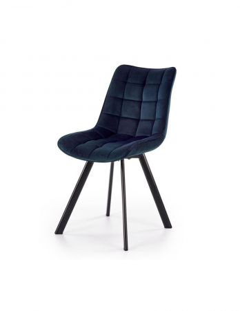 Scaune living - Scaun living HM K332 albastru din stofă cu picioare metalice