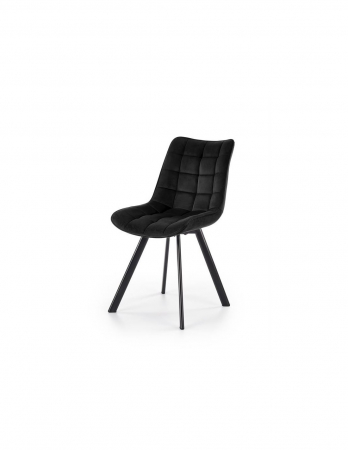 Scaune living - Scaun living negru HM K332 catifelat cu picioare metalice