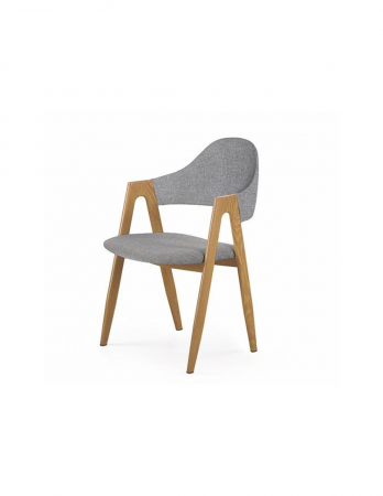 Scaune living - Scaun living gri cu picioare din lemn de fag HM K344