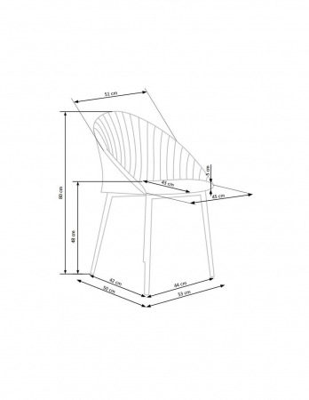 Scaun living HM K357 bej cu picioare metalice [7]