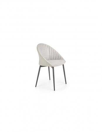 Scaune living - Scaun de living HM K357 gri deschis, cu picioare metalice negre și spătar matlasat