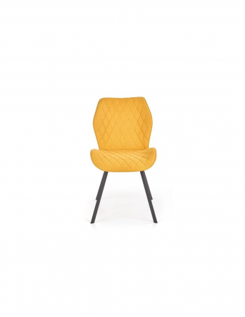 Scaun de living HM K360 galben mustar cu picioare metalice negre [8]