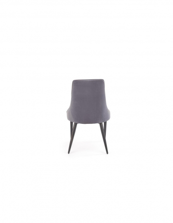 Scaun living gri HM k365 din catifea cu picioare metalice negre [5]