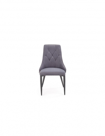 Scaun living gri HM k365 din catifea cu picioare metalice negre [1]