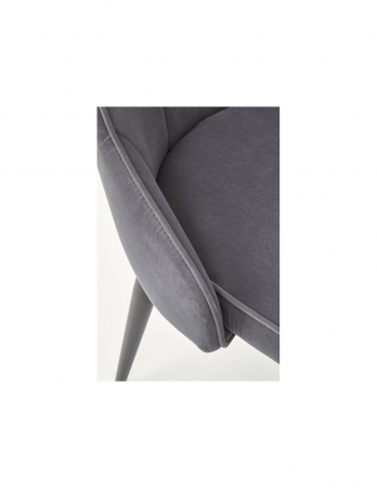 Scaun living gri HM k365 din catifea cu picioare metalice negre [4]