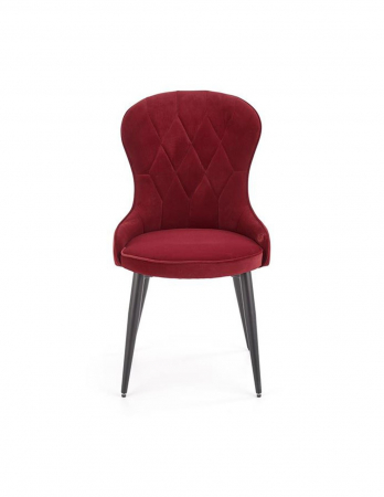 Scaun living HM k366 bordo tapitat cu stofa si picioare metalice negre [2]
