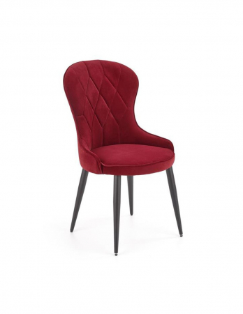 Scaune living - Scaun living HM k366 bordo tapitat cu stofa si picioare metalice negre