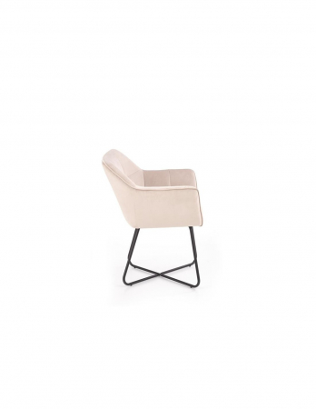 Scaun living bej HM K377 cu picioare metalice negre [1]