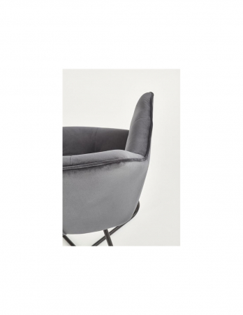 Scaun living gri inchis HM K377 cu picioare metalice incrucisate [3]