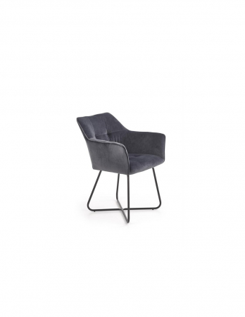 Scaune living - Scaun living gri inchis HM K377 cu picioare metalice incrucisate
