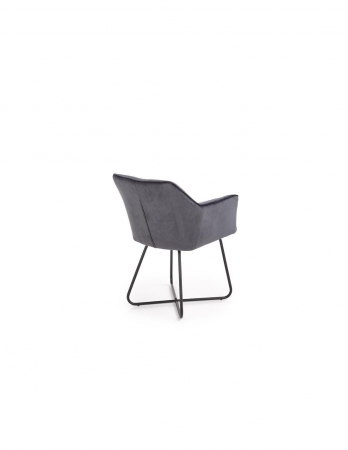 Scaun living gri inchis HM K377 cu picioare metalice incrucisate [1]