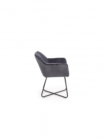 Scaun living gri inchis HM K377 cu picioare metalice incrucisate [6]