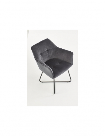 Scaun living gri inchis HM K377 cu picioare metalice incrucisate [8]