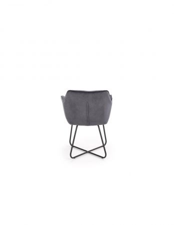 Scaun living gri inchis HM K377 cu picioare metalice incrucisate [2]