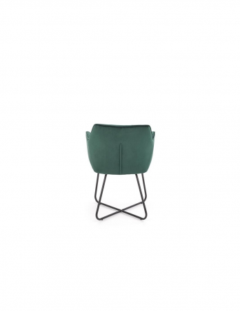 Scaun living HM K377 verde, cu tapiterie din stofă și picioare metalice negre [2]