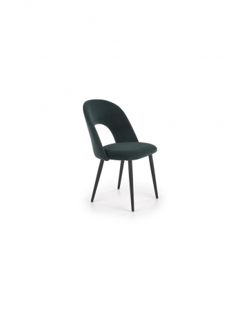 Scaune living - Scaun de living modern HM k384, tapițat în stofă verde, cu picioare negre