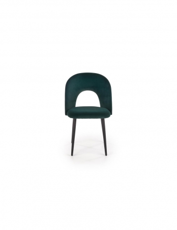 Scaun de living modern HM k384, tapițat în stofă verde, cu picioare negre [1]
