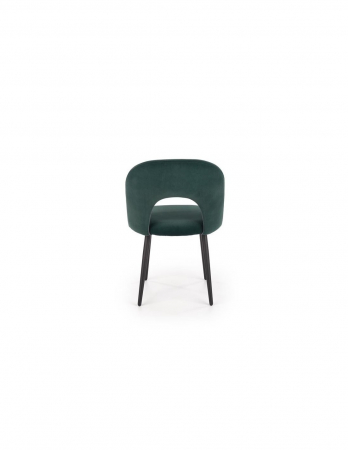 Scaun de living modern HM k384, tapițat în stofă verde, cu picioare negre [6]
