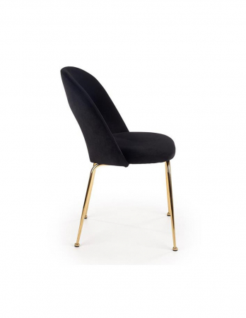 Scaun living HM K385 negru cu picioare metalice aurii [3]