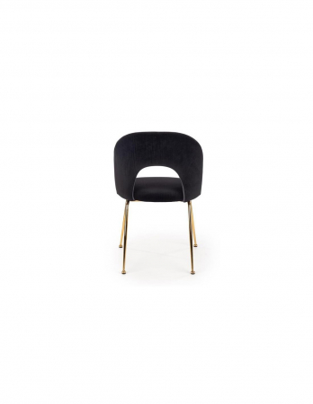 Scaun living HM K385 negru cu picioare metalice aurii [1]